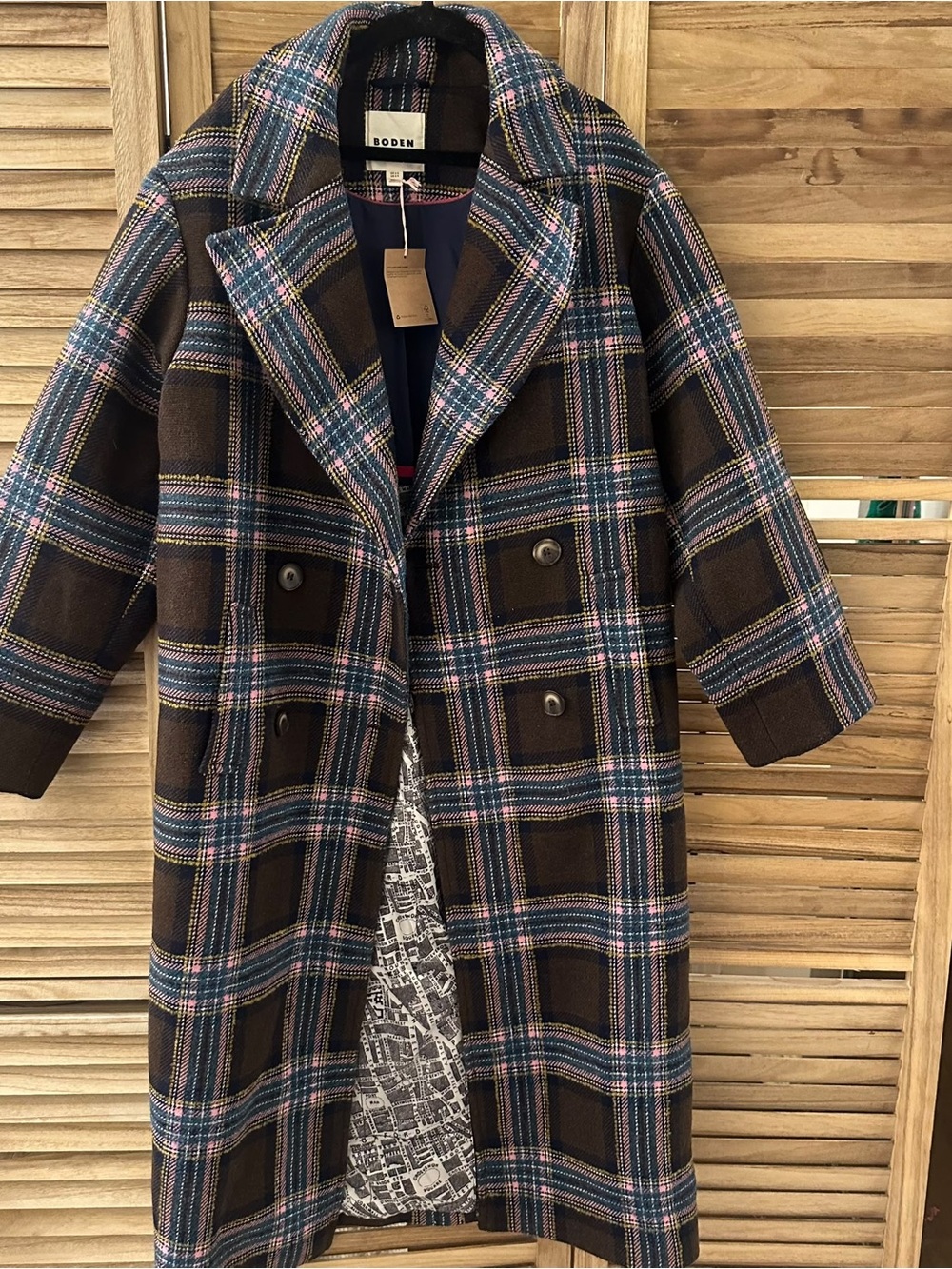 Boden Brown Cocoon Wool Coat Size 2 NWT - Picture 6 of 12